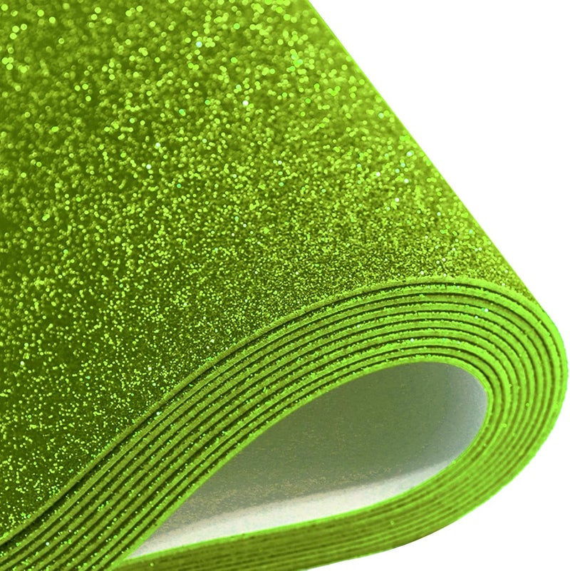 Mluchee 10 Sheets Glitter Cardstock Paper for Christmas New Year Thanksgiving Decorations, Self-adhesive Backs 30 X 20cm A4 Paper for DIY Card (Grass Green) - Image 1